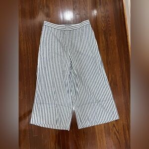 BANANA REPUBLIC Factory Wide Leg Crop Stripe Pants LARGE NWOT